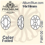 PREMIUM Oval Fancy Stone (PM4100) 14x10mm - Color With Foiling