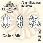 PREMIUM Oval Fancy Stone (PM4100) 8x6mm - Color Mix