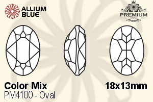 PREMIUM Oval Fancy Stone (PM4100) 18x13mm - Color Mix