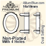 PREMIUM Oval Setting (PM4130/S), With Sew-on Holes, 14x10mm, Unplated Brass