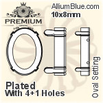 PREMIUM Round Flatback Cross-Groove Setting (PM2000/S), With Sew-on Cross Grooves, SS28 (6.1mm), Plated Brass