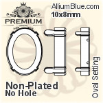 PREMIUM Oval 石座, (PM4130/S), 縫い穴なし, 10x8mm, メッキなし 真鍮