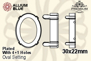 PREMIUM Oval Setting (PM4130/S), With Sew-on Holes, 30x22mm, Plated Brass