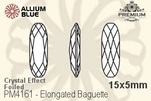 PREMIUM CRYSTAL Elongated Baguette Fancy Stone 15x5mm Crystal Aurore Boreale F