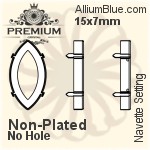 PREMIUM Round Stone Setting (PM1100/S), No Hole, SS22 (4.9 - 5.1mm), Unplated Brass
