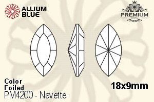 PREMIUM CRYSTAL Navette Fancy Stone 18x9mm Amethyst F