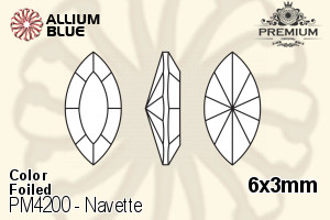 PREMIUM CRYSTAL Navette Fancy Stone 6x3mm Siam F
