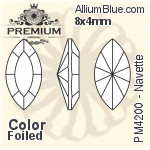 PREMIUM Navette Fancy Stone (PM4200) 8x4mm - Color With Foiling