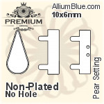 PREMIUM Pear Setting (PM4300/S), With 1 Loop, 6x3.6mm, Unplated Brass