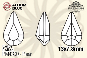 PREMIUM CRYSTAL Pear Fancy Stone 13x7.8mm Jet F