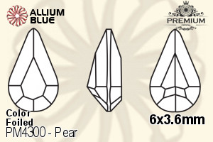 PREMIUM CRYSTAL Pear Fancy Stone 6x3.6mm Smoked Topaz F