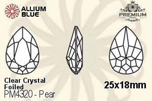 PREMIUM CRYSTAL Pear Fancy Stone 25x18mm Crystal F