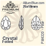 PREMIUM Navette Fancy Stone (PM4200) 10x5mm - Clear Crystal With Foiling