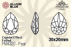 PREMIUM CRYSTAL Pear Fancy Stone 30x20mm Crystal Vitrail Light F