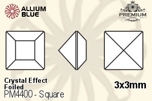PREMIUM CRYSTAL Square Fancy Stone 3x3mm Crystal Dorado F