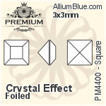 PREMIUM Square Fancy Stone (PM4400) 3x3mm - Crystal Effect With Foiling