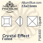 PREMIUM Square Fancy Stone (PM4400) 2.5x2.5mm - Crystal Effect With Foiling