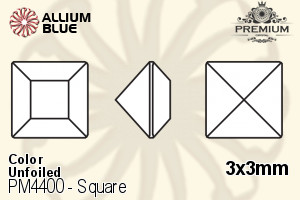 PREMIUM Square Fancy Stone (PM4400) 3x3mm - Color Unfoiled