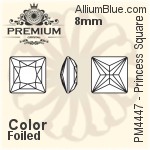 PREMIUM Princess Square Fancy Stone (PM4447) 8mm - Color With Foiling