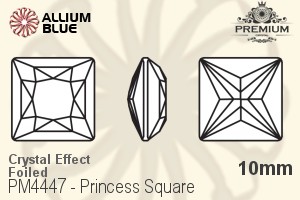 PREMIUM CRYSTAL Princess Square Fancy Stone 10mm Crystal Shimmer F