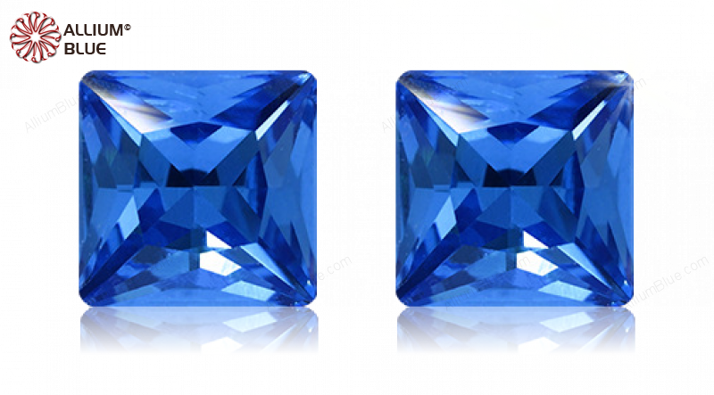 PREMIUM CRYSTAL Princess Square Fancy Stone 12mm Sapphire F