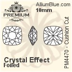 PREMIUM Cushion Cut Fancy Stone (PM4470) 10mm - Crystal Effect With Foiling