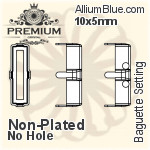 PREMIUM Baguette 石座, (PM4500/S), 縫い穴なし, 10x5mm, メッキなし 真鍮