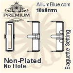 PREMIUM Baguette Setting (PM4500/S), No Hole, 10x5mm, Unplated Brass