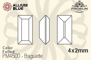 PREMIUM CRYSTAL Baguette Fancy Stone 4x2mm Peridot F