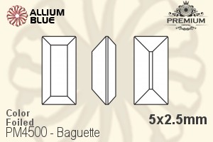 PREMIUM CRYSTAL Baguette Fancy Stone 5x2.5mm Tangerine F