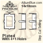 PREMIUM Step Cut Setting (PM4527/S), No Hole, 18x13mm, Unplated Brass