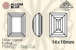 PREMIUM Step Cut Fancy Stone (PM4527) 14x10mm - Clear Crystal With Foiling