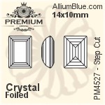 PREMIUM Step Cut Fancy Stone (PM4527) 14x10mm - Clear Crystal With Foiling