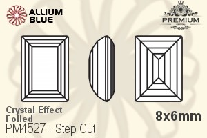 PREMIUM CRYSTAL Step Cut Fancy Stone 8x6mm Crystal Moonlight F