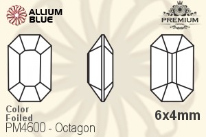 PREMIUM CRYSTAL Octagon Fancy Stone 6x4mm Aqua F