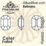 PREMIUM Octagon Fancy Stone (PM4600) 8x6mm - Color With Foiling