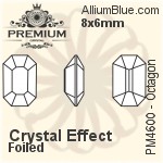 PREMIUM Octagon Fancy Stone (PM4600) 8x6mm - Crystal Effect With Foiling