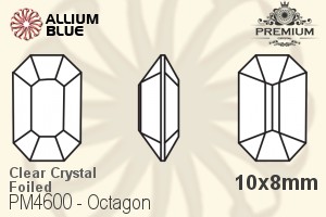 PREMIUM CRYSTAL Octagon Fancy Stone 10x8mm Crystal F
