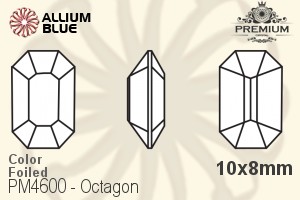 PREMIUM CRYSTAL Octagon Fancy Stone 10x8mm Siam F