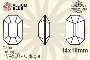 PREMIUM CRYSTAL Octagon Fancy Stone 14x10mm Black Diamond F