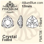 PREMIUM Trilliant Fancy Stone (PM4706) 12mm - Clear Crystal With Foiling