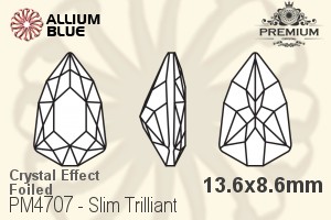 PREMIUM CRYSTAL Slim Trilliant 13.6x8.6mm Crystal Violet Blue F