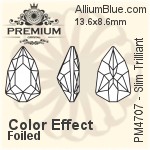 PREMIUM Slim Trilliant ファンシーストーン (PM4707) 13.6x8.6mm - Color Effect フォイル
