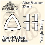 PREMIUM Triangle Setting (PM4727/S), With Sew-on Holes, 10mm, Unplated Brass