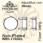 PREMIUM Octagon 石座, (PM4610/S), 縫い穴付き, 37x25.5mm, メッキなし 真鍮