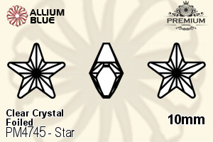 PREMIUM Star Fancy Stone (PM4745) 10mm - Clear Crystal With Foiling