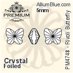 PREMIUM Rivoli Butterfly Fancy Stone (PM4748) 5mm - Clear Crystal With Foiling