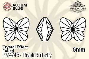 PREMIUM CRYSTAL Rivoli Butterfly Fancy Stone 5mm Crystal Aurore Boreale F