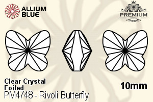 PREMIUM Rivoli Butterfly Fancy Stone (PM4748) 10mm - Clear Crystal With Foiling