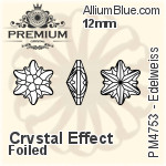PREMIUM Edelweiss Fancy Stone (PM4753) 12mm - Clear Crystal With Foiling
